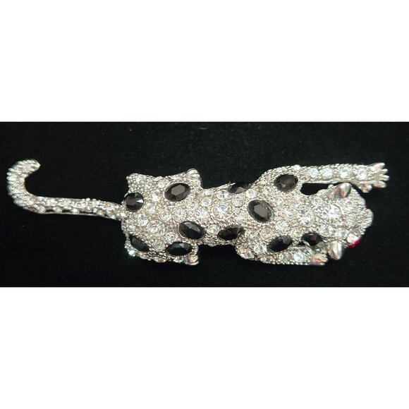 Kenneth Jay Lane (KJL) Vintage Jaguar Panther Leopard Vintage Brooch Tail Wags/M - Picture 4 of 5